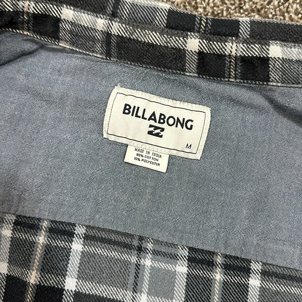 Billabong Men's Henderson Long Sleeve Woven Flannel medium Black Heather - Picture 3 of 12